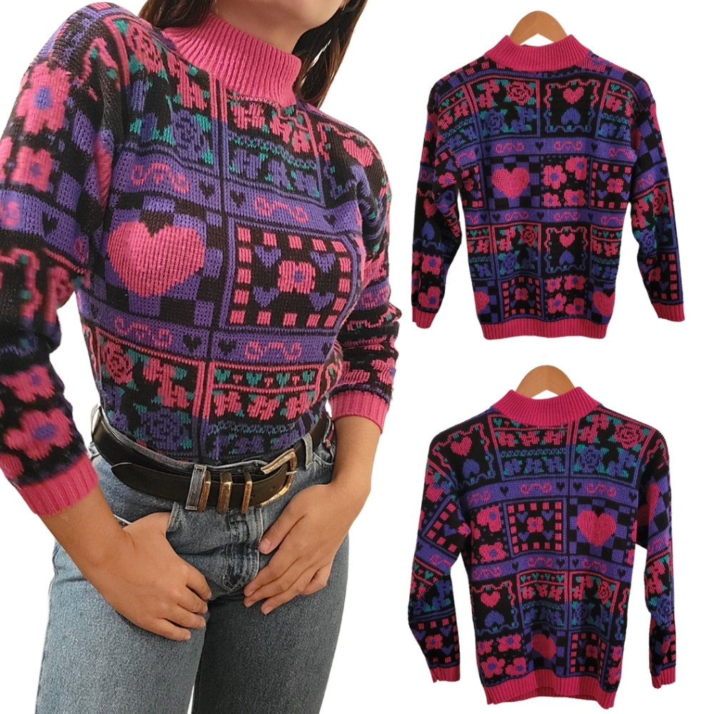 Pink/Purple Vintage 80s Sweater